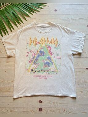 Def Leppard Hysteria 1987-1988 European & U.K. Tour Graphic Band Tee - Large
